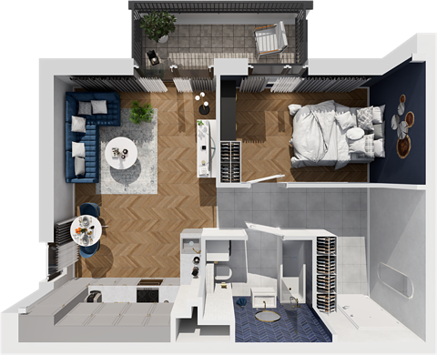 Plan 2 pok. 46m²