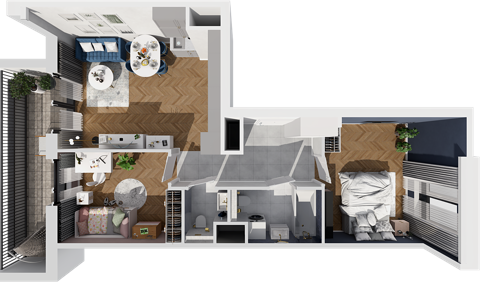 Plan 3 pok. 59m²