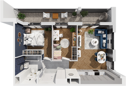 Plan 3 pok. 56m²