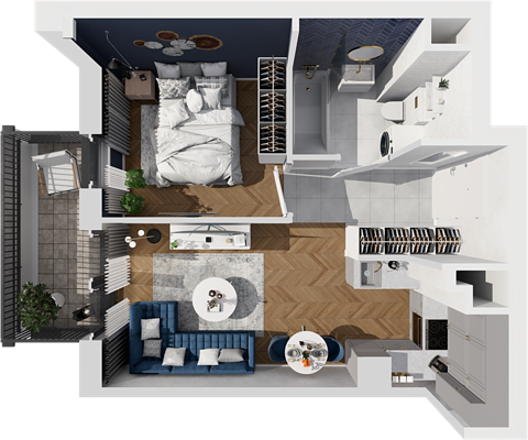 Plan 2 pok. 34m²
