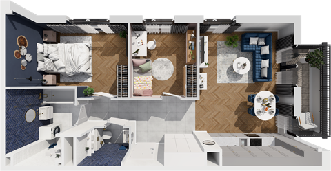 Plan 3 pok. 66m²