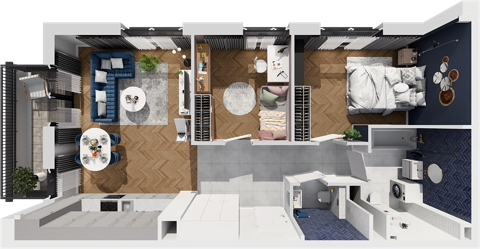 Plan 3 pok. 65m²