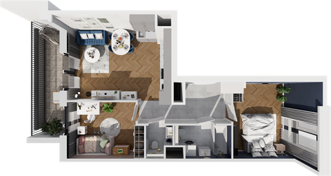 Plan 3 pok. 58m²