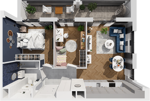 Plan 3 pok. 55m²