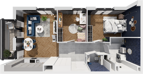 Plan 3 pok. 65m²