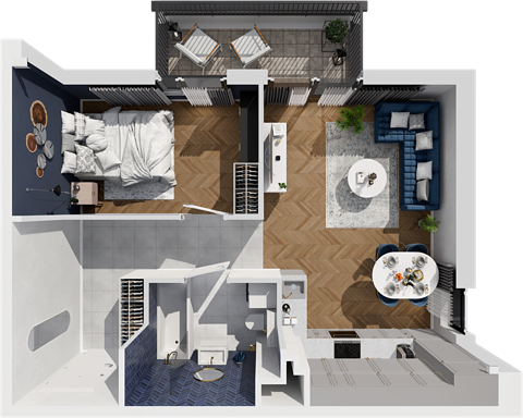Plan 2 pok. 46m²