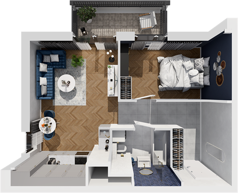 Plan 2 pok. 45m²
