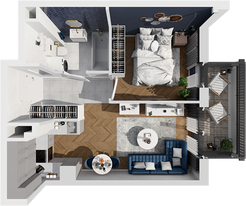 Plan 2 pok. 34m²