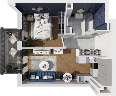 Plan 2 pok. 34m²