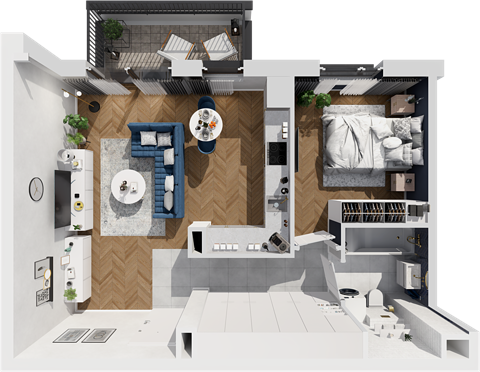 Plan 2 pok. 48m²