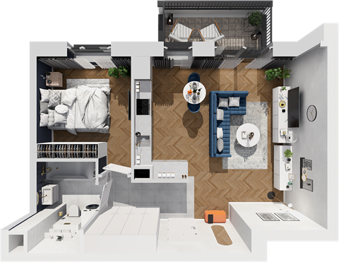 Plan 2 pok. 47m²