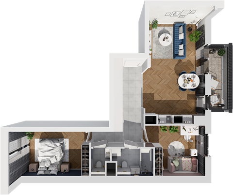 Plan 3 pok. 69m²