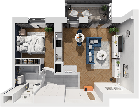 Plan 2 pok. 47m²