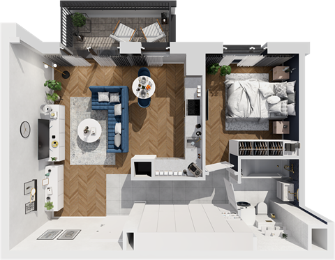 Plan 2 pok. 48m²