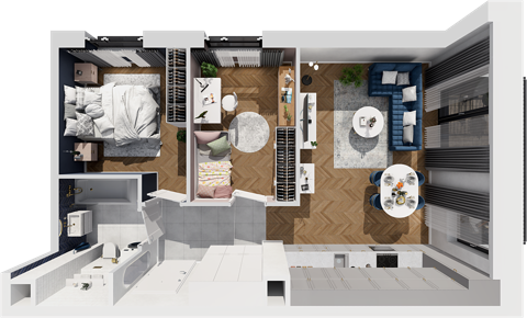 Plan 3 pok. 56m²