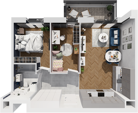 Plan 3 pok. 54m²