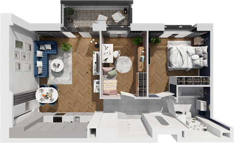 Plan 3 pok. 61m²