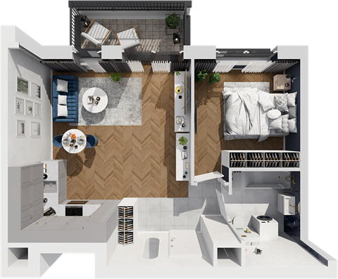 Plan 2 pok. 45m²