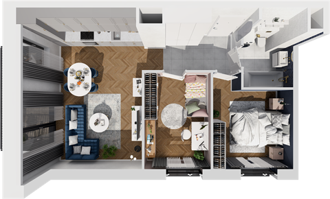 Plan 3 pok. 56m²