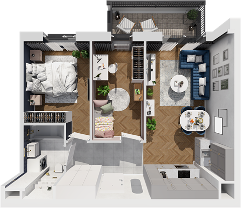 Plan 3 pok. 51m²