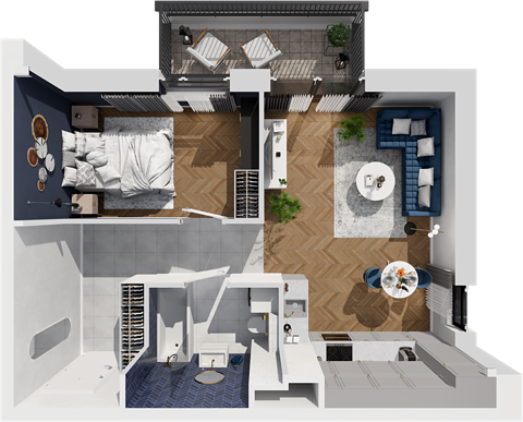 Plan 2 pok. 46m²