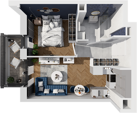 Plan 2 pok. 34m²