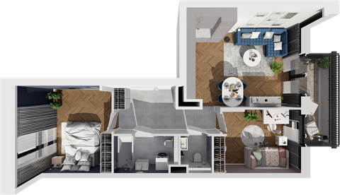 Plan 3 pok. 59m²