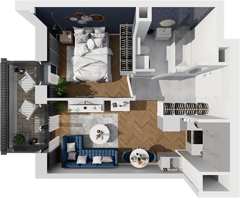 Plan 2 pok. 34m²