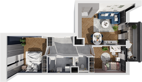 Plan 3 pok. 59m²