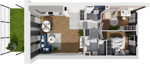 Plan 3 pok. 61m²