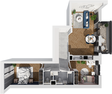 Plan 3 pok. 69m²