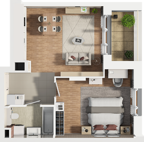 Plan 2 pok. 49m²