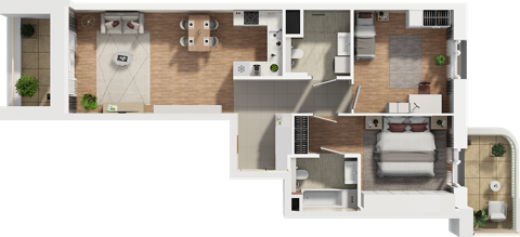 Plan 3 pok. 74m²