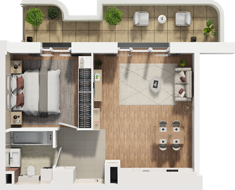 Plan 2 pok. 49m²