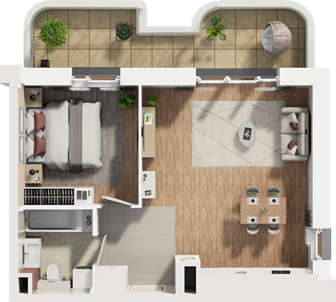 Plan 2 pok. 48m²