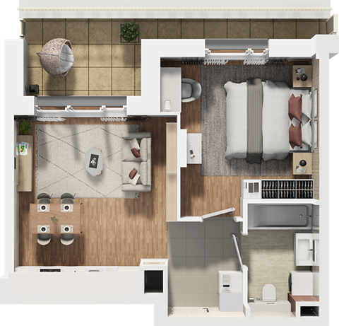 Plan 2 pok. 42m²