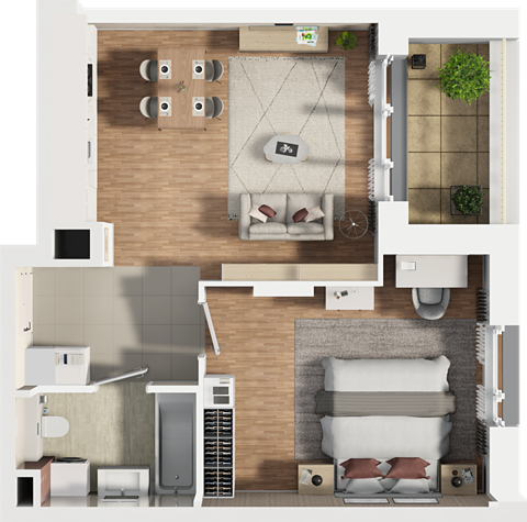 Plan 2 pok. 49m²