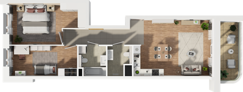 Plan 3 pok. 72m²