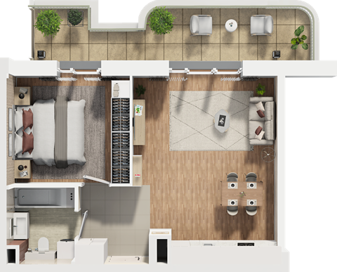 Plan 2 pok. 49m²