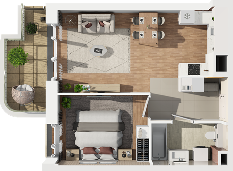Plan 2 pok. 43m²