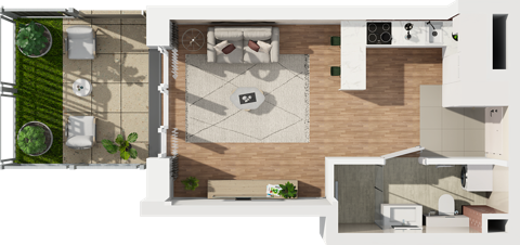 Plan 1 pok. 28m²