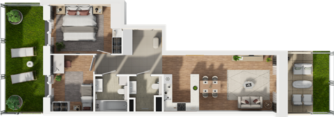 Plan 3 pok. 68m²
