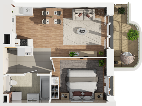 Plan 2 pok. 44m²