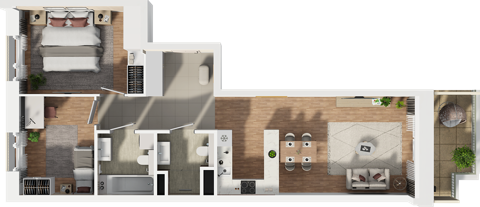 Plan 3 pok. 68m²