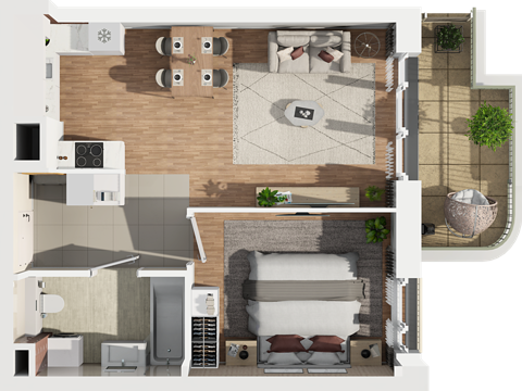 Plan 2 pok. 44m²