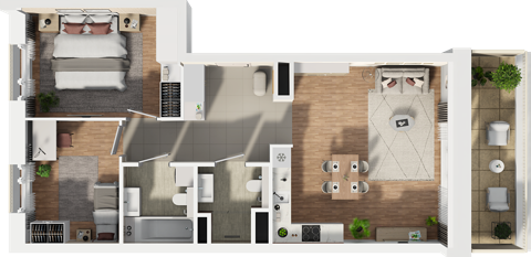Plan 3 pok. 68m²