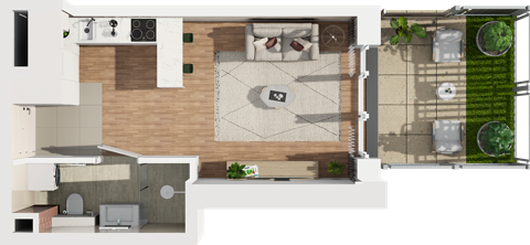 Plan 1 pok. 27m²