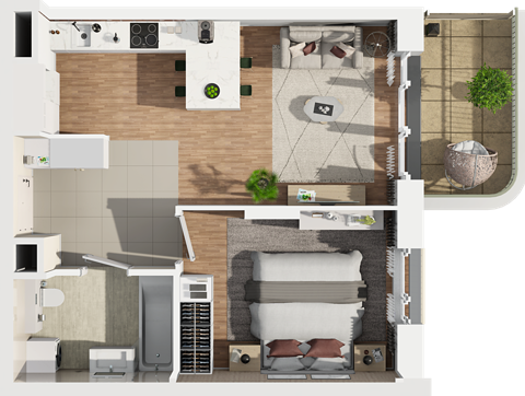 Plan 2 pok. 45m²