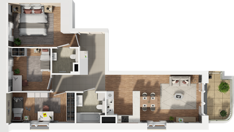 Plan 4 pok. 80m²