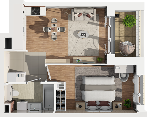Plan 2 pok. 44m²